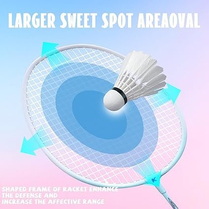 71SGZbJGQIL._AC_SX425_.jpg Badminton Rackets Set with 3 Shuttlecocks Lightweight Badminton Set of 2 for Outdoor Backyard Games Lightweight Badminton Racquets for Kids Adults Beginners