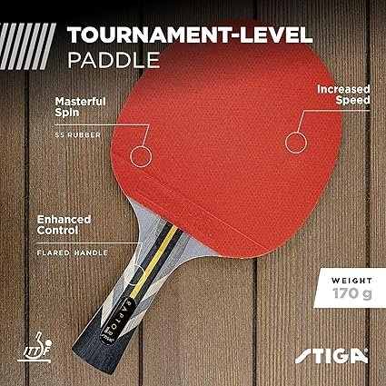 STIGA Carbon Fiber Ping Pong Paddle Performance Table Tennis Racket Black
